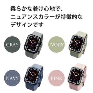エレコム Apple Watch用シリコンバンド ニュアンスカラー(41/40/38mm) グレー AW-41BDSCGGY-イメージ5