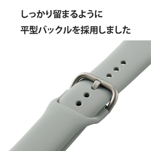 エレコム Apple Watch用シリコンバンド ニュアンスカラー(41/40/38mm) グレー AW-41BDSCGGY-イメージ7