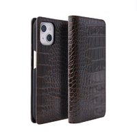 ABBI SIGNATURE iPhone 14/13用LIPARI イタリアンレザーダイアリーケース ダークブラウン ABS24058I14DB