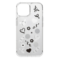 グルマンディーズ iPhone 15/14/13用耐衝撃ケース(アクリルパーツ) SHOWCASE+ ブラック&ホワイト SWC-17BW