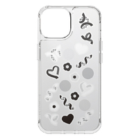 グルマンディーズ iPhone 15/14/13用耐衝撃ケース(アクリルパーツ) SHOWCASE+ ブラック&ホワイト SWC-17BW