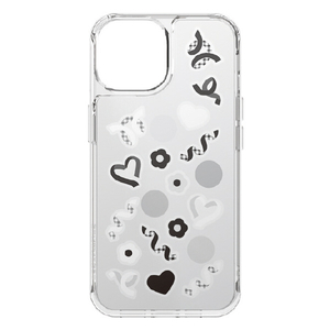 グルマンディーズ iPhone 15/14/13用耐衝撃ケース(アクリルパーツ) SHOWCASE+ ブラック&ホワイト SWC-17BW-イメージ1