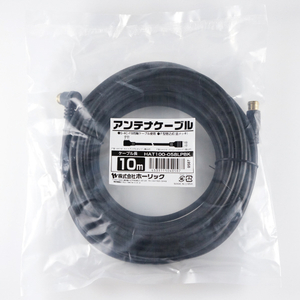 ホーリック アンテナケーブル(両側F型差込式/L字/ストレート)10m ブラック HAT100-058LPBK-イメージ5
