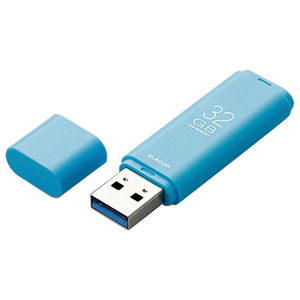 エレコム キャップ式USB3．1 Gen1メモリ(32GB) オリジナル ブルー MF-TKU3032GBU-イメージ1