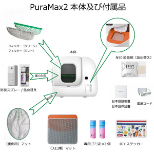 PETKIT 猫用自動洗浄トイレ Pura Max2 ホワイト P9902ｼﾞﾄﾞｳﾈｺﾄｲﾚ-イメージ2