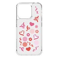 グルマンディーズ iPhone 15 Pro用耐衝撃ケース(アクリルパーツ) SHOWCASE+ ピンク&レッド SWC-18PR
