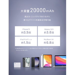 CIO モバイルバッテリー SMARTCOBY TRIO 20000mAh ホワイト CIO-MB67W2C1A-20000-WH-イメージ5