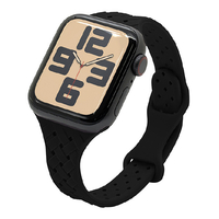 ラスタバナナ Apple Watch 4-10/SE1-2 38/40/41/42(10のみ)mm用シリコンバンド 編み込み ブラック RBLAWA4007BK
