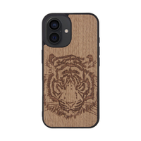 Man & Wood iPhone 16用MagSafe対応天然木ケース Tiger I27059I16