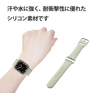 エレコム Apple Watch用シリコンバンド ニュアンスカラー(41/40/38mm) アイボリー AW-41BDSCGIV-イメージ4