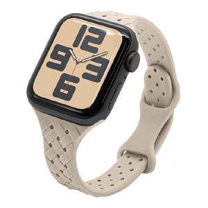 ラスタバナナ Apple Watch 4-10/SE1-2 38/40/41/42(10のみ)mm用シリコンバンド 編み込み ホワイト RBLAWA4007WH-イメージ1