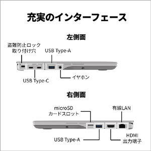 富士通 14型WUXGA/Core Ultra 7 155H/Arcグラフィックス/メモリ16GB/約512GB SSD/WiFi 7 FMV Note U フロストグレー FMVU77K3HA-イメージ5