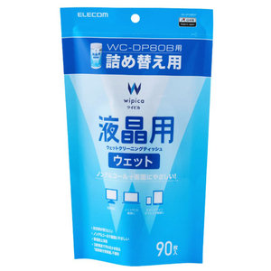 エレコム 液晶用ウェットクリーニングティッシュ/詰め替え用(90枚入) WC-DP90BSP-イメージ1
