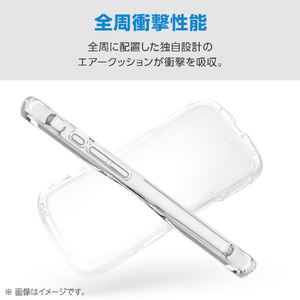 エレコム iPhone 17e/16e用 Grippy ハイブリッドケース オールクリア メタルステッカー付 クリア PM-A26SGRPACR-イメージ4