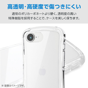 エレコム iPhone 17e/16e用 Grippy ハイブリッドケース オールクリア メタルステッカー付 クリア PM-A26SGRPACR-イメージ6