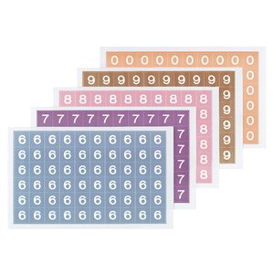コクヨ ナンバーシールミックス ソフトカラー(6~9・0) 各60片 F872529-L-FCM2-2-イメージ1