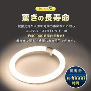 エコデバイス 30形 丸形蛍光管 電球色 1本入り アースシリーズ ホワイト EFCL30LED-ES/28W-イメージ7