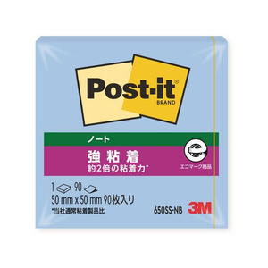 3M ポスト・イット ノート 再生紙 強粘着 50×50mm ブルー 1冊 F921744-650SS-NB-イメージ1