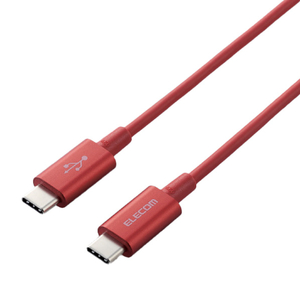 エレコム USB2．0ケーブル(C-C、USB PD対応、耐久仕様) 1．0m レッド MPA-CCPS10PNRD-イメージ1