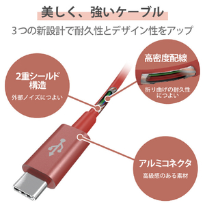エレコム USB2．0ケーブル(C-C、USB PD対応、耐久仕様) 1．0m レッド MPA-CCPS10PNRD-イメージ6
