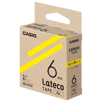 カシオ Lateco専用テープ(黒文字/6mm幅) 黄テープ XB-6YW