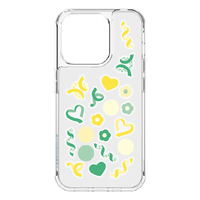 グルマンディーズ iPhone 15 Pro用耐衝撃ケース(アクリルパーツ) SHOWCASE+ イエロー&グリーン SWC-18YG