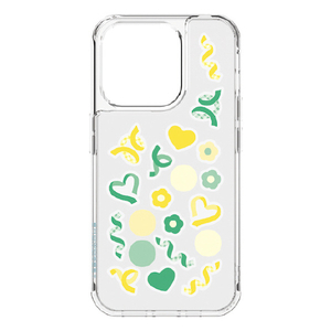グルマンディーズ iPhone 15 Pro用耐衝撃ケース(アクリルパーツ) SHOWCASE+ イエロー&グリーン SWC-18YG-イメージ1
