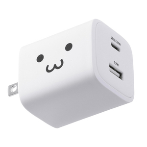 エレコム USB Power Delivery 45W AC充電器(C×1+A×1) しろちゃん(ホワイト×ブラック) MPA-AC11045WF-イメージ1