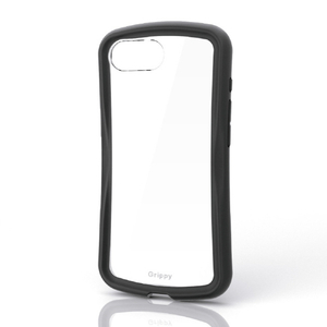 エレコム iPhone 17e/16e用 Grippy ハイブリッドケース フレームカラー メタルステッカー付 ブラック PM-A26SGRPFCBK-イメージ1