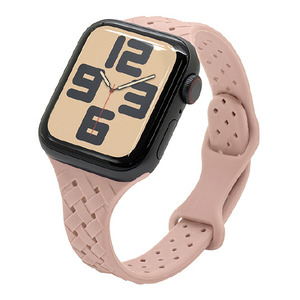 ラスタバナナ Apple Watch 4-10/SE1-2 38/40/41/42(10のみ)mm用シリコンバンド 編み込み ピンク RBLAWA4007PK-イメージ1