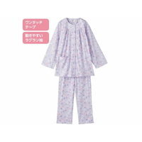ケアファッション ワンタッチテープ+腰開きパジャマ パープル LL FCS9554-013864413