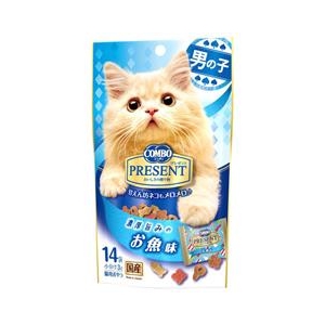 日本ペットフード コンボ プレゼント キャット おやつ 男の子 お魚味 42g(3g×14袋) ﾌﾟﾚｾﾞﾝﾄCｵﾔﾂｵﾄｺﾉｺｻｶﾅ42G-イメージ1