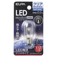 エルパ LED電球 E12口金 全光束18lm(0．5Wナツメタイプ相当) クリア昼白色 1個入り elpaball mini LDT1CN-G-E12-G105