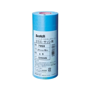 3M マスキングテープ ガラス・サッシ用 21mmX18m 6巻入り79SX FC928XJ-1026244-イメージ1