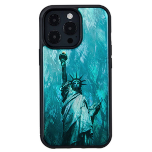ikins iPhone 13 Pro用天然貝ケース 名所シリーズ 自由の女神 I21062I13P-イメージ1