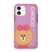 LINE FRIENDS iPhone 12/12 Pro用ケース [公式ライセンス品] DUAL GUARD BASIC CHOCO KCE-CSB064
