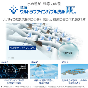 東芝 全自動洗濯機(インバーター洗濯機) ZABOON グランホワイト AW-9DPB6(W)-イメージ3