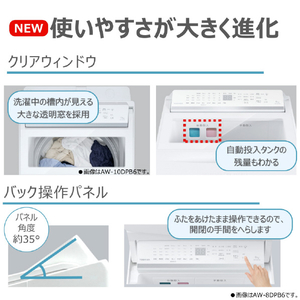東芝 全自動洗濯機(インバーター洗濯機) ZABOON グランホワイト AW-9DPB6(W)-イメージ8