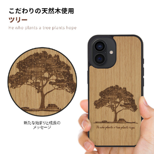 Man & Wood iPhone 16 Pro用MagSafe対応天然木ケース Tree I27062I16PR-イメージ3