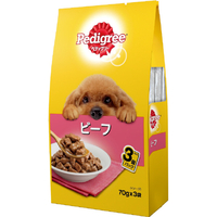 マースジャパンリミテッド ペディグリー 成犬用 ビーフ(70g×3袋) ﾍﾟﾃﾞｲｸﾞﾘ-ｾｲｹﾝﾖｳﾋﾞ-ﾌ70G3P