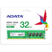 ADATA Premier DDR4-2666(PC4-21300) 32GB(16GB×2) AD4U2666316G19-D