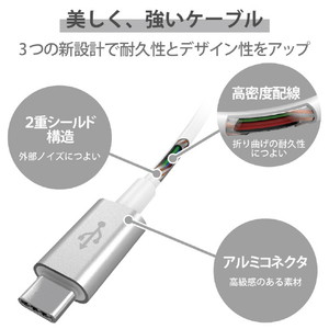 エレコム USB2．0ケーブル(C-C、USB PD対応、耐久仕様) 1．0m シルバー MPA-CCPS10PNSV-イメージ6