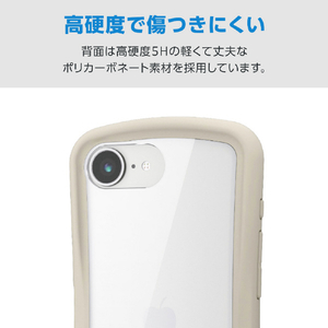 エレコム iPhone 17e/16e用 Grippy ハイブリッドケース フレームカラー メタルステッカー付 グレージュ PM-A26SGRPFCGB-イメージ6
