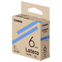 カシオ Lateco専用テープ(黒文字/6mm幅) 青テープ XB-6BU