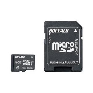 BUFFALO 高速microSDHC UHI-I メモリーカード(Class 10・32GB) 防水仕様 RMSD-032GU1SA-イメージ1