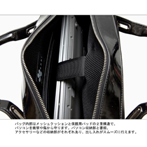 abbi NewYrok PCバッグ ミッシェル サテンブリーフケース  M(15．4インチ) ブラック B6307BK-イメージ18