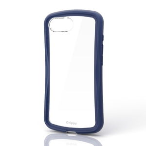 エレコム iPhone 17e/16e用 Grippy ハイブリッドケース フレームカラー メタルステッカー付 ネイビー PM-A26SGRPFCNV-イメージ1