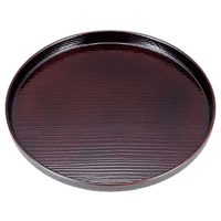 ピーアンドエス 丸盆 九寸新木目 溜 FC628TC-42401