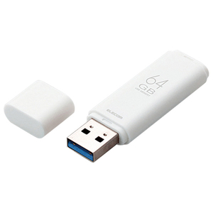 エレコム キャップ式USB3.1 Gen1メモリ(64GB) オリジナル ホワイト MF-TKU3064GWH エレコム キャップ式USB3.1 Gen1メモリ(64GB) オリジナル ホワイト MF-TKU3064GWH