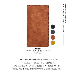 ABBI SIGNATURE iPhone 14 Pro用MARGOTイタリアンレザーダイアリーケース タン ABS24065I14PTN-イメージ3